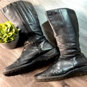 DUO black leather size 9  woman hight booth